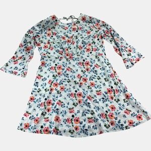 LOFT Dress Women's Size 4P  Light Blue Multi Floral Print Mini Sundress Dress